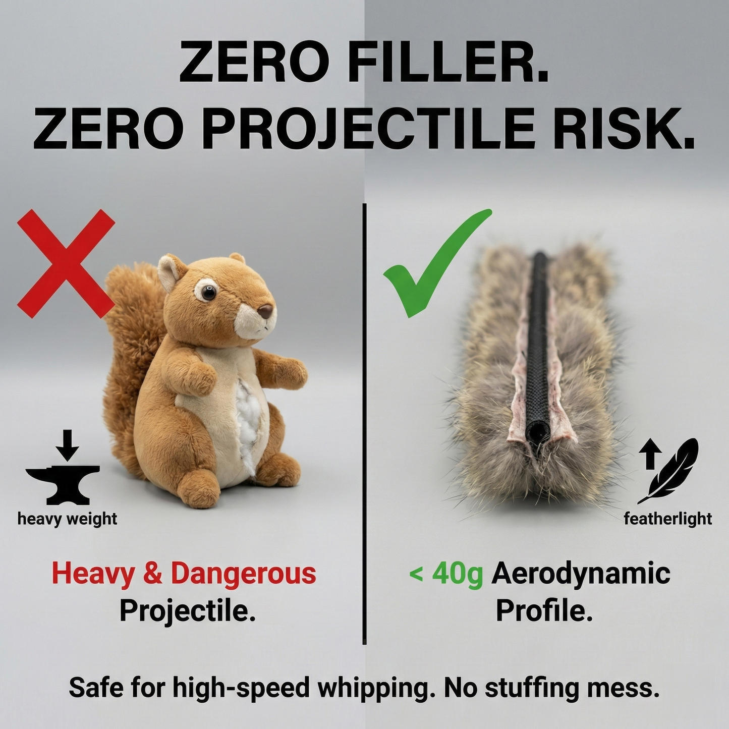 PupSensei Real Fur Flex-Core™ Lure | Universal Flirt Pole Refill